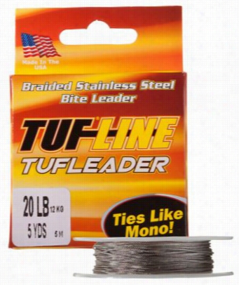 Tuf-line Tuf-leeader Braided Stainless Steel Bite Lead Er - 10 Lb.