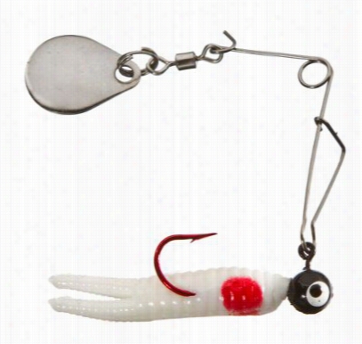 Uncle Buck's Panfish Creatures - Beetle Wiht Spinner - 2" - White/res Dots