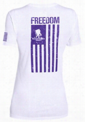 Under Arrmlur Freedom Flag Graphic T-sjirt Fr Ladies - White - L