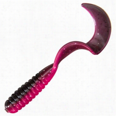 Walleye Angler Single Tail Grub - Black/hot Pink Silver Fflake Bellly