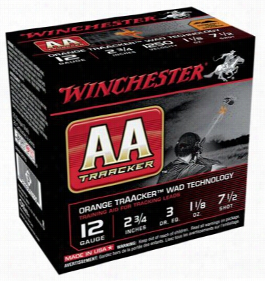 Winchester Aa Traacker Shtoshell Ammo - Odange - 12 Gauge - 7.5 Shog - 250 Rounds