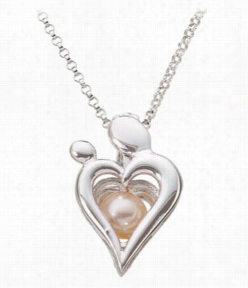 Wish Pearl Sterling Sil Ver Necklace Gift Set - Mother & ; Child Pendant