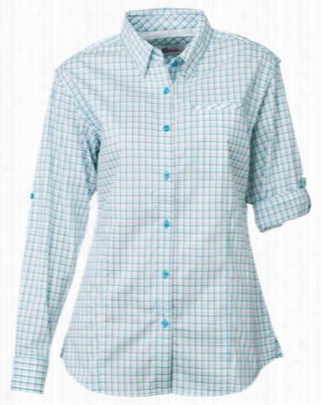 World Spacious Sportsman Clearwater Shirt For Ldies - Scuba Blue Plaid - M