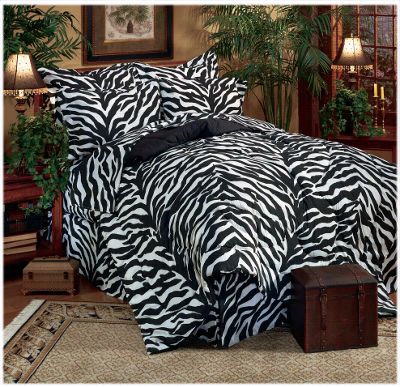 Zebra Black/white  Bedding Collection Comforter Set - Twin Bbed Set