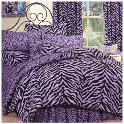 Zebra Lavender Bedding Set - Twin Bed Set