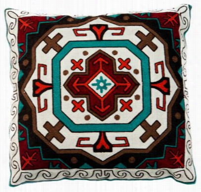 Canyon View Collectoin Embroidered Shield Throw Pillow