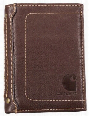 Carhartt T Ri-fold Pebble Finished Leather Wallet - Bronw