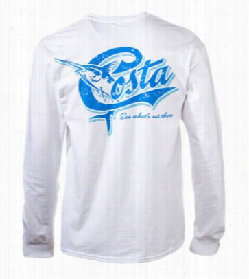 Costa Retro Long Sleeve T-shirt For Men - Pale - M