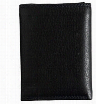 Moose Leather Colle Ction Tri-fold Wallet - Black