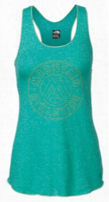 The North Face Graphic Playhard Moun Tan Atlhetics Emblem Tank Top For Ladies - Bluebird Heather - L