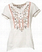 Bob Timberlake Embroidered Notch Neck Henley for Ladies - L - Antique White