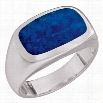Kabana Jewelry Sterling Silver Adam Rectangular Ring for Men - Lapis - 9.5