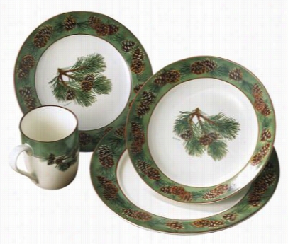 Wild Wings Pinecone 16-piece Dinnerware Set