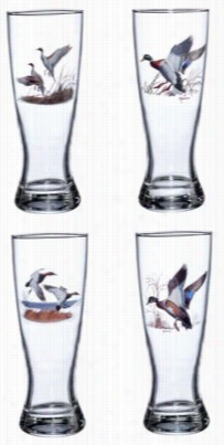 Wild Wings Waterfowl 4-piece Pilsner Bar Glass Set