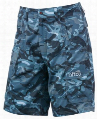 Aftco Ttactical Fishing Shorts For Men - Bleu Camo - 30