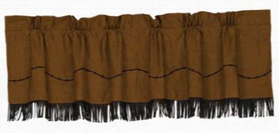 Barbwire Collection Frringe Faux Suede Valance