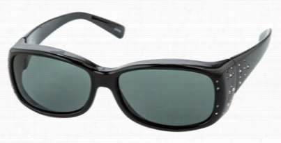 Haven Stamp Dahlia Crystals Suitable Over Spolairzed Sunglasses - Gloss Black+crystal/grey