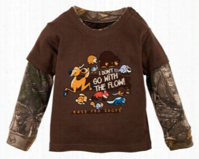 I Don't Go With The Flow Layered T-shirt Fof Babies - Realtree Xtra/coffee - 12 Monhts