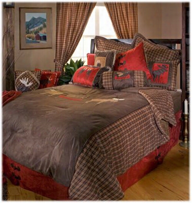 Moose Plaid Bbedding Collection - Comforter Set - 4-piece Set - Twin