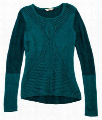 Natural Reflections Colorblock Cable Knit Sweater For Ladies - Evrrglade - 2xl