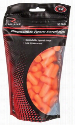 Radians Disposable Foam Earplugs - Orange - 50  Pairs