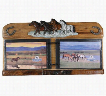 Rivers Edge Products Fir Wood Horse Photo Album