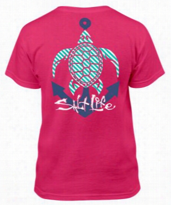 Salt Life Anchor Turtle T-shirt For Girls - Xs