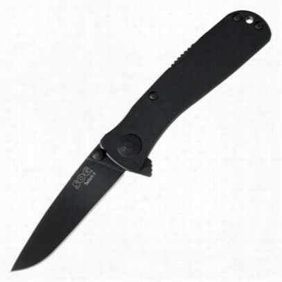 Sog Twitch Ii Lockback Pockket Knife - Blaxk Tini Finish