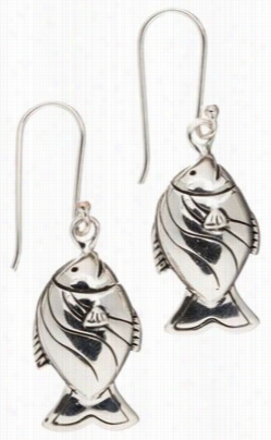 Sterling Silverf Ish Dangle Earrings - 1.5'