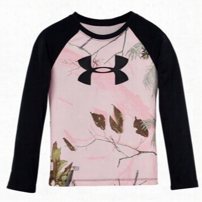 Under Armour Camo Raglan Long Sleeve  Shitt Against Girls -b Lack/realtree Ap Pink - 5