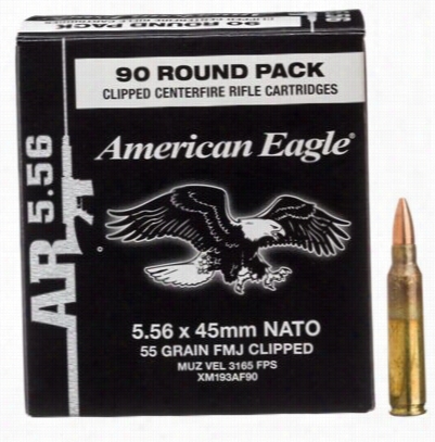 America N Eagle Lake City 5.56 Ar Ammo - 55 Grain - 90 Rounds