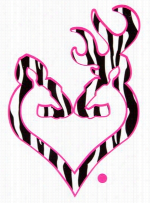 Browning Buckmark Zebra Heart Decal