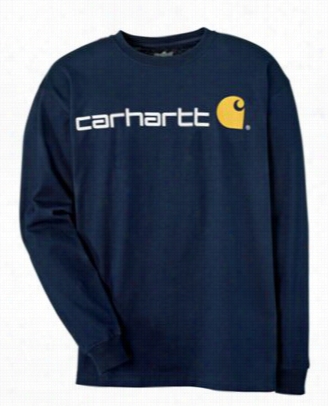 Carhartt Logo Long Sleeve T-shirt Fo R Men - Navy - L