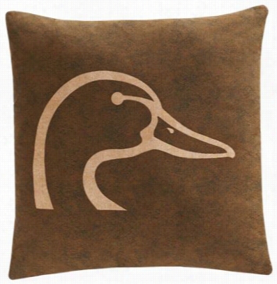 Ducks Unlimited Plaid Collection Square Throw Pillow - Brown