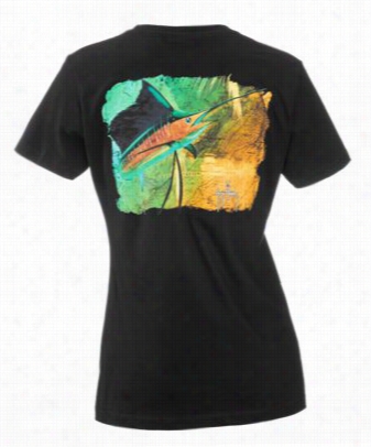 Guy Harvey Vela Solo T-shirt For Ladies - Black - M