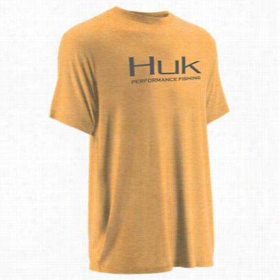 Huk Logo T-shirt For Men - Heather Orange -- L