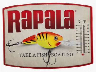 O Pen Road Brands Rapala Thermometer Tin Sign