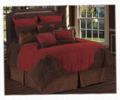 Red Rodeo Collection Comforter Set - 4  Piece Set - Twin