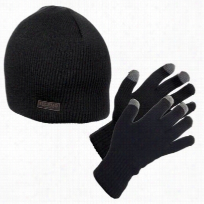 Redhead Beanie And Gloves Set For Men - Black