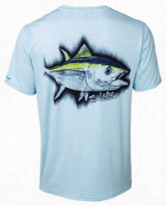 Salt Life Tuna  Chase Slx Uvapor Short S1eeve Endure  T-shirt For Men - Light Blue -m 