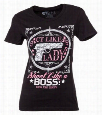 Shoot Like A Boss T-shirt For La Dies - Black - Xl