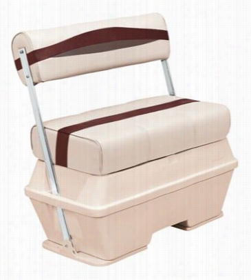 Wise Premier Series Pontoon Furniture50-quart Flip-flop Cooler Boat Seat - Platinum/wine/manaete