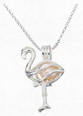 Wish Pearl Sterling Silver Necklace Gift Set - Flamingo Pendant