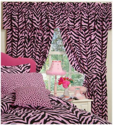 Zebra Pink Collection Rod Pocket Drapes Or Valance - Valance