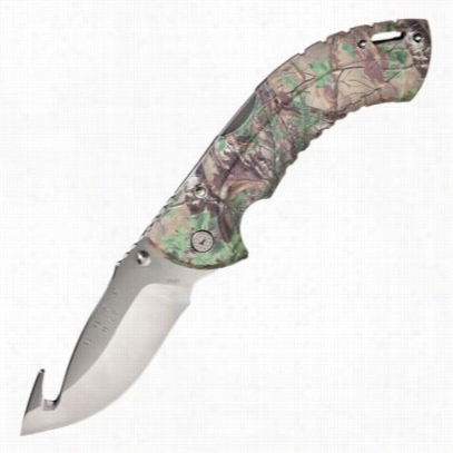 Buck Omni Hunterr 12 Point Guthook Folding Hunting Knife  -- Realtree Xtra Verdant - 4'