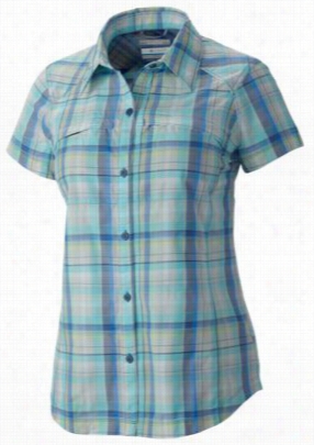 Columbia Silver Ridge Multi Plaid Shirt For Ladies - Stormy Blue Dobby Plaid - L