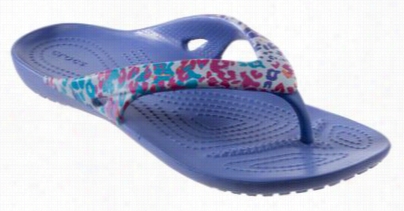 Crocs Kadee Ii Floral Flip Thongs Andas For Ladies - Lapis - 7m