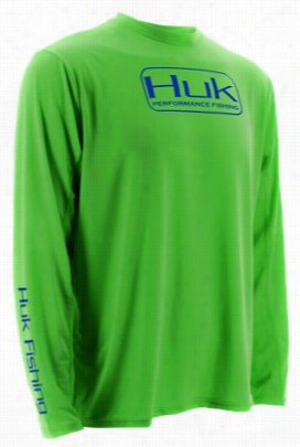 Huk Performance Icon Mid-layerr Mock Neck Top For Men - Neno Green - Xl