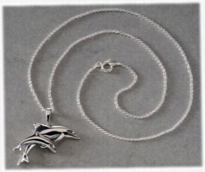 Kabana Jewel Ry Sterlingsilver Necklace With Trick Dolphin Pendant