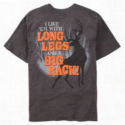 Long Legs Big Rack T-shirt Or Men - Short Sleeve - Charcoal - S